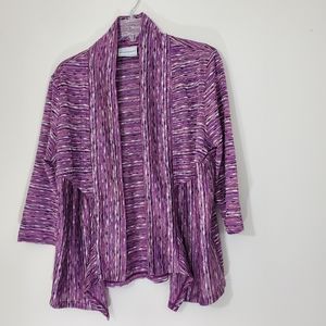 Alfred Dunner Purple Cardigan, SIZE PS